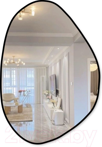 Изображение товара Зеркало Emze 55x80 / LED.UV.NF.55.80.CHE.SW.4K (черный УФ-окантовкой и подсветкой)