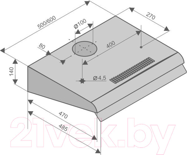 Изображение товара Вытяжка плоская Konigin Verena 60 (черный)