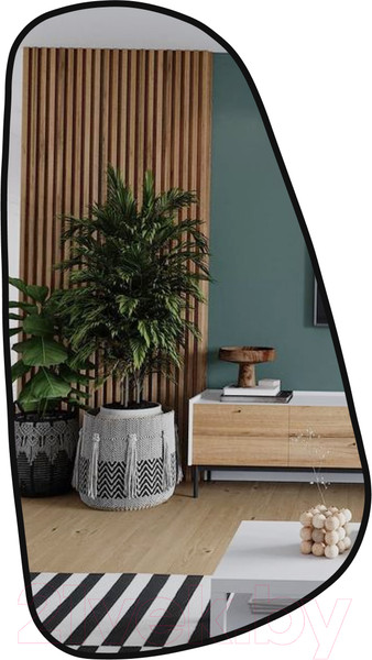 Изображение товара Зеркало Emze 50x90 / LED.UV.NF.50.90.CHE.4K (черный УФ-окантовкой и подсветкой)