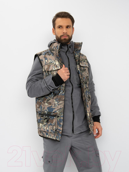 Изображение товара Костюм для охоты и рыбалки Huntsman Тайга-3 -8°C Alova Лабиринт/Серый (р-р 44-46/170-176)