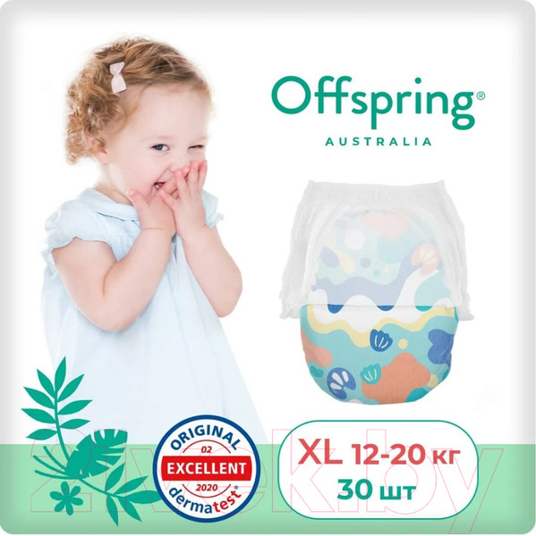 Изображение товара Подгузники-трусики детские Offspring XL 12-20кг Море / OF02XLAQT (30шт)