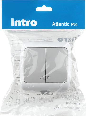 Изображение товара Выключатель INTRO Atlantic 5-105-03 / Б0050944 (серый)