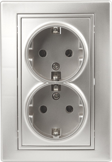 Изображение товара Розетка INTRO Plano 1-205-03 / Б0053917 (алюминий)