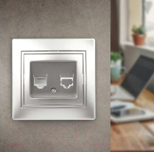 Изображение товара Розетка INTRO Plano 1-303-03 / Б0030086 (алюминий)