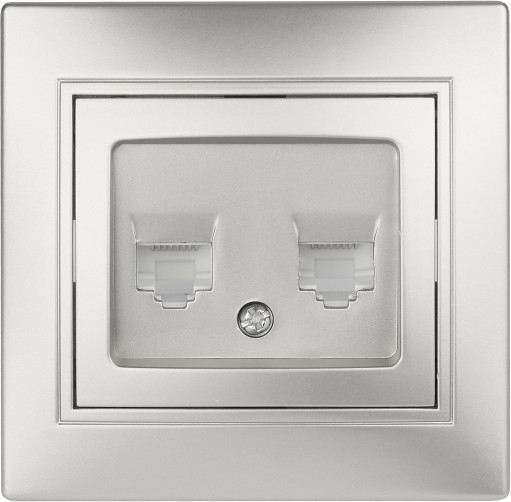 Изображение товара Розетка INTRO Plano 1-304-03 / Б0043243 (алюминий)