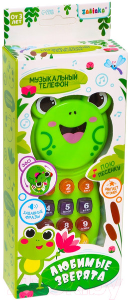 Изображение товара Развивающая игрушка Zabiaka Телефон. Любимые зверята / 7790599 (зеленый)