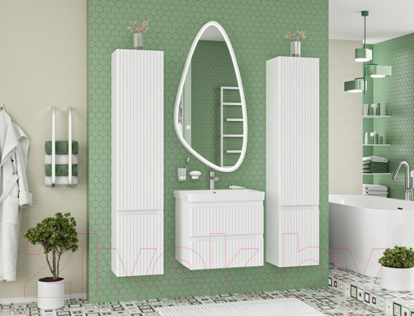 Изображение товара Шкаф-пенал для ванной Brevita Victory 35 / VIC-05035-010R (белый матовый)