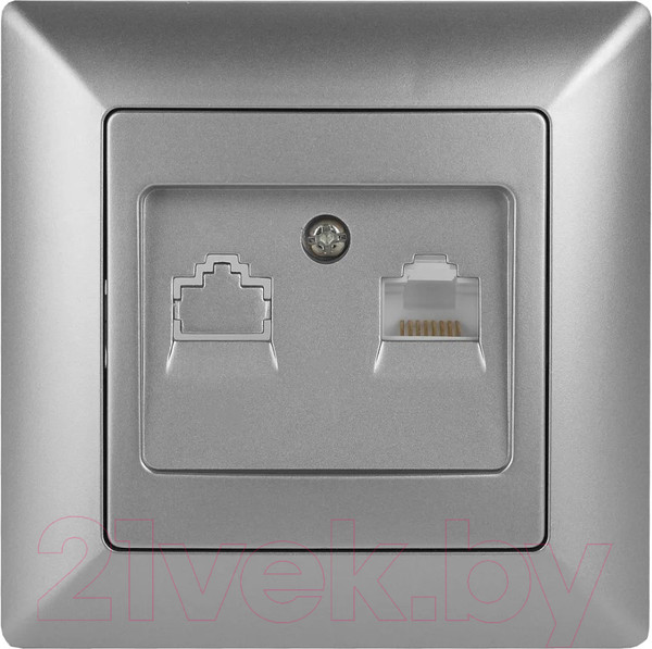 Изображение товара Розетка INTRO Solo 4-303-03 / Б0043384 (алюминий)