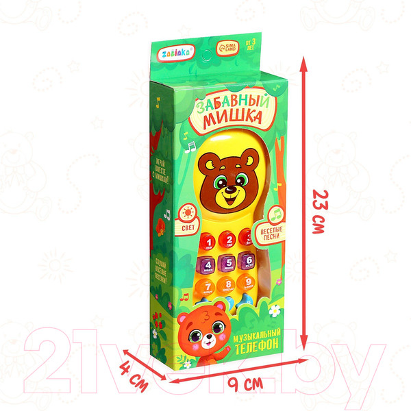 Изображение товара Развивающая игрушка Zabiaka Телефончик. Забавный мишка B87 / 3098522