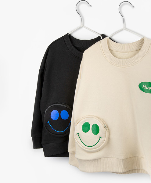 Изображение товара Свитшот детский Amarobaby Smile / AB-OD23-S28/09-110 (черный, р.110)