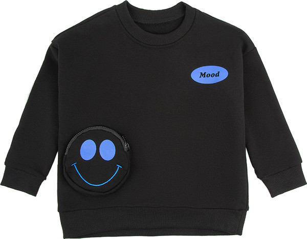 Изображение товара Свитшот детский Amarobaby Smile / AB-OD23-S28/09-128 (черный, р.128)