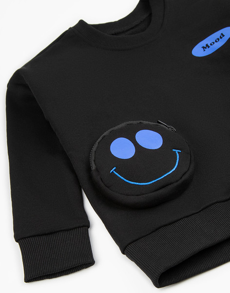 Изображение товара Свитшот детский Amarobaby Smile / AB-OD23-S28/09-128 (черный, р.128)