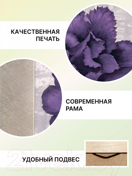 Изображение товара Картина Декарт Фиолетовый цветок 8Л2115 (в раме)