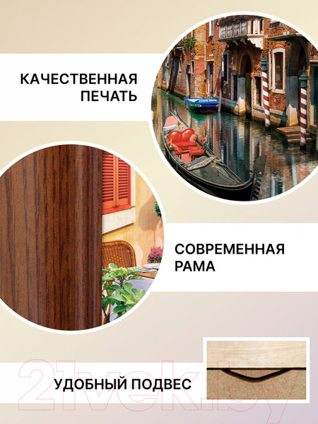 Изображение товара Картина Декарт Каналы Венеции 8Л0925 (в раме)