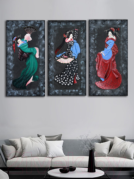 Изображение товара Картина Декарт Японская девушка с веером 1 8Л3838 (авторская в раме)