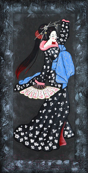 Изображение товара Картина Декарт Японская девушка с веером 1 8Л3838 (авторская в раме)