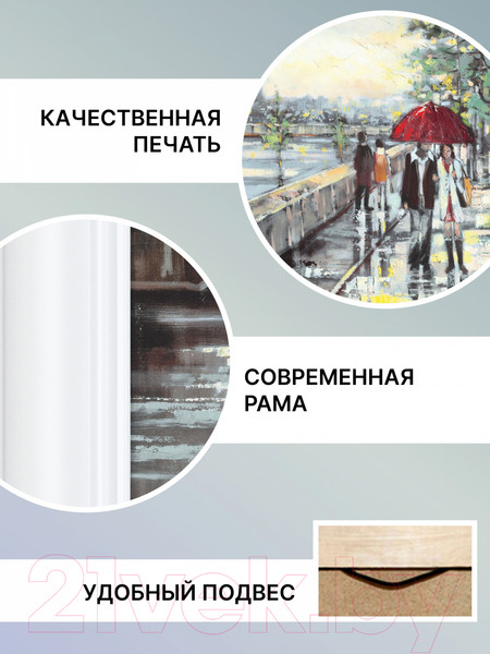 Изображение товара Картина Декарт Париж в ноябре 8Л2056 (в раме)