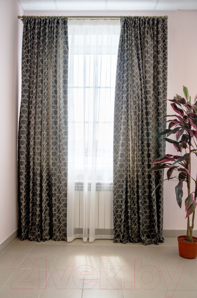 Изображение товара Комплект штор Decoretto Урбан графит УГ-K8 (213x260, графит с рисунком)