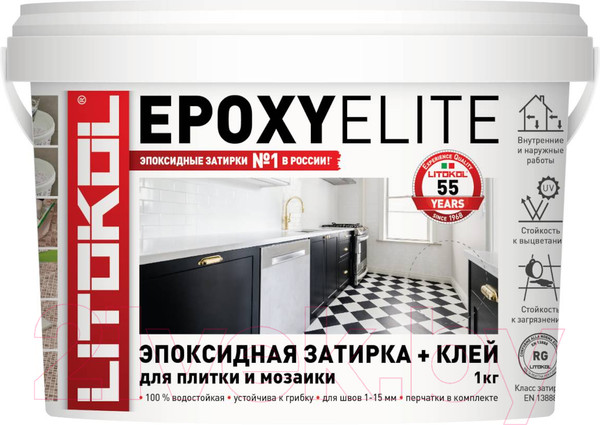 Изображение товара Фуга эпоксидная Litokol Эпоксидная EpoxyElite Е.100 (1кг, супербелый)