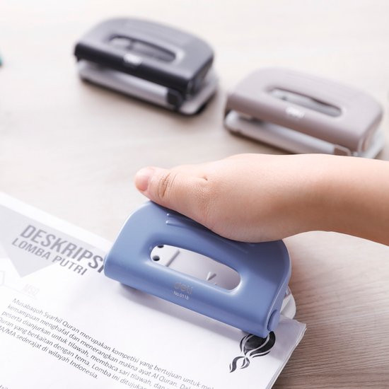 Изображение товара Дырокол Deli Pro / 0118 (серо-голубой)