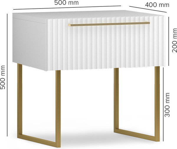 Изображение товара Прикроватная тумба Shtabe Gross 6101 эко (белый/ручка золото)