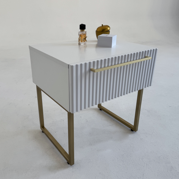 Изображение товара Прикроватная тумба Shtabe Gross 6101 эко (белый/ручка золото)