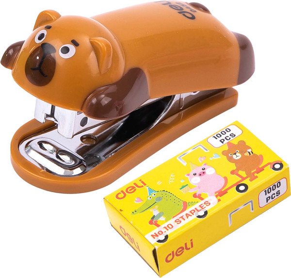 Изображение товара Степлер Deli Kids. Медвежонок / 0452 (коричневый)