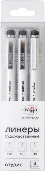 Изображение товара Набор лайнеров ГАММА Студия / 80823258_3 (3шт, черный)