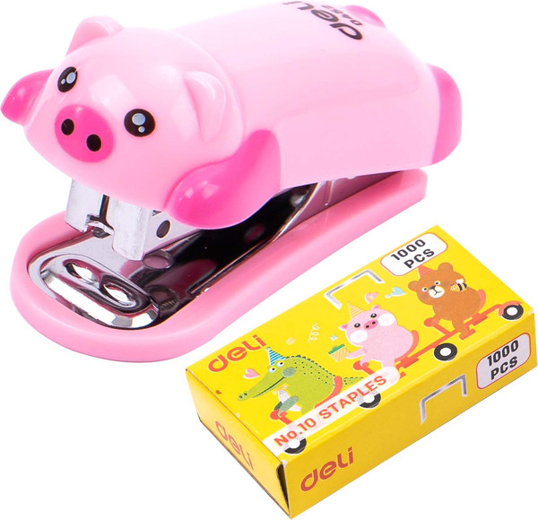 Изображение товара Степлер Deli Deli Kids. Поросенок / 0452 (розовый)
