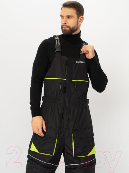 Изображение товара Костюм для охоты и рыбалки Huntsman Elbrus -35°C (р-р 56-58/182-188, черный/лайм)