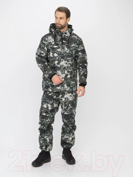 Изображение товара Костюм для охоты и рыбалки Huntsman Антигнус Люкс КМФ-N181 Смесовая Rip-stop/Бонди (р-р 48-50/170-176)