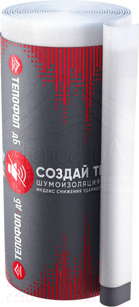 Изображение товара Мат звукоизоляционный Тепофол дБ НПЭ 2.5мм (1.2x50м)
