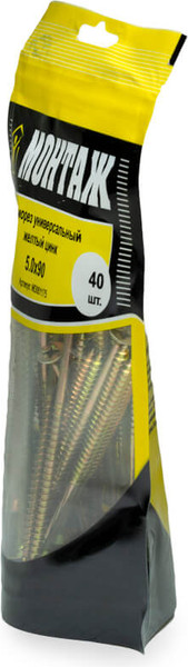 Изображение товара Саморез Монтаж Универсальный 5.0x90 / MD001175 (40шт, желтый цинк)