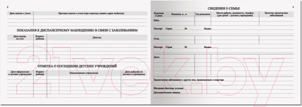 Изображение товара Медицинская карта Staff История развития ребенка / 130175 (синий)