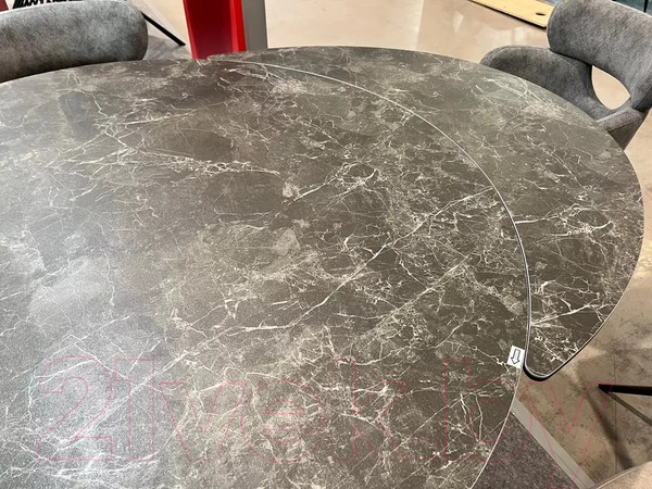 Изображение товара Обеденный стол M-City Aksel 130 / 626M05474 (Mona Lisa серый мрамор/керамика/темно-серый каркас)