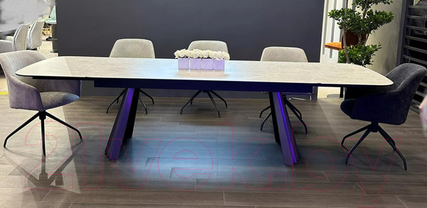 Изображение товара Обеденный стол M-City Astrid 200 / 626M05476 (TL-102 бежевый мрамор/испанская керамика/шоколадное золото каркас)