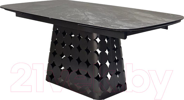 Изображение товара Обеденный стол M-City Magnus 180 / 626M05459 (KL-80 серый мрамор/итальянская керамика/темно-серый каркас)