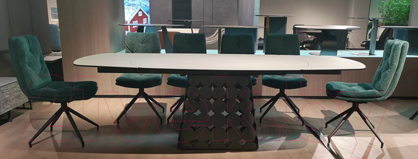 Изображение товара Обеденный стол M-City Magnus 180 / 626M05459 (KL-80 серый мрамор/итальянская керамика/темно-серый каркас)