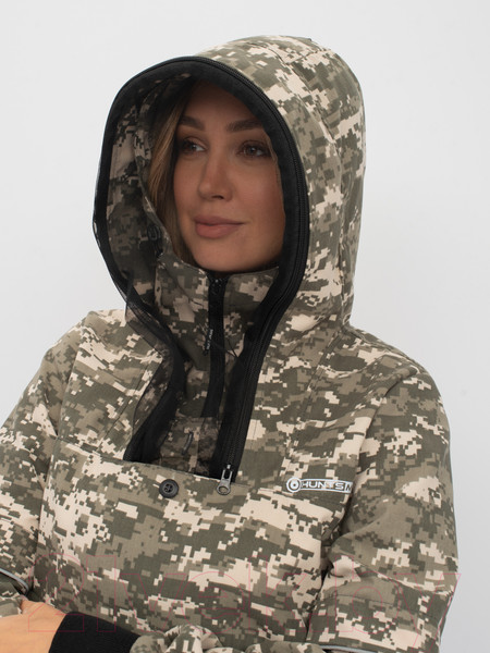 Изображение товара Костюм для охоты и рыбалки Huntsman Женский Антигнус Люкс Твил-Пич Светлый пиксель (р-р 40-42/170-176)