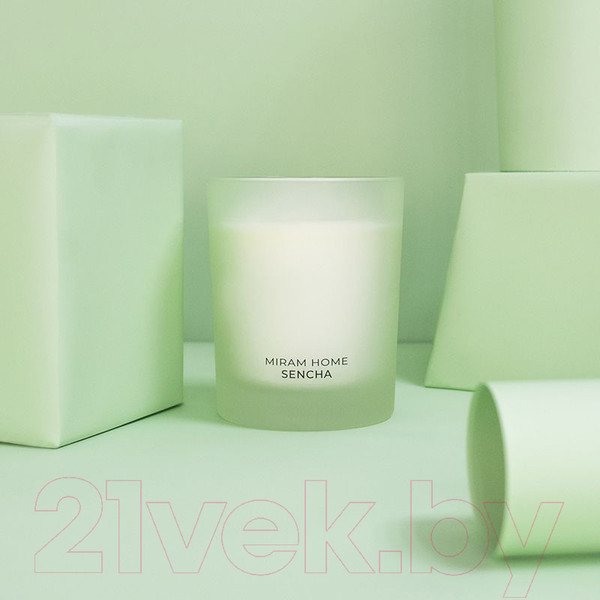 Изображение товара Свеча Мирам Зеленый чай, лимон и мята Sencha / 4012120 (200г)