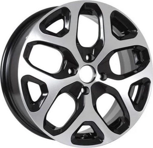Изображение товара Литой диск KDW KD1637 Vesta 16x6.5" 4x100мм DIA 60.1мм ET 50мм (Black Front Polished)