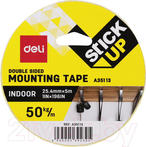 Изображение товара Скотч двухсторонний Deli Indoor / A35113 (белый)