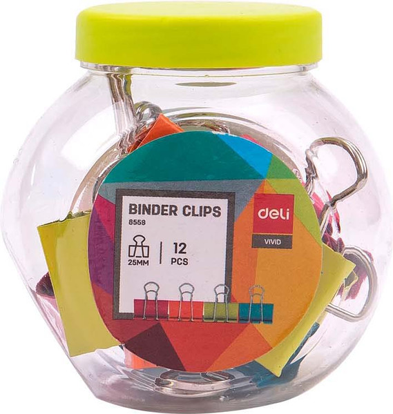 Изображение товара Зажим для бумаги Deli Vivid / 8559 (12шт)