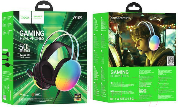 Изображение товара Наушники-гарнитура Hoco W109 (черный)