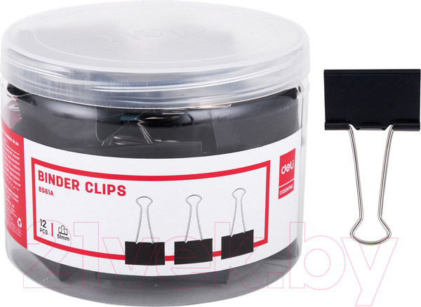 Изображение товара Зажим для бумаги Deli 8561A (12шт)