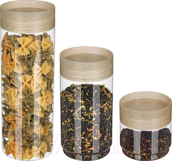 Изображение товара Набор емкостей для хранения Idi Land Palermo 221132201/02 (3шт, бесцветный флэк)