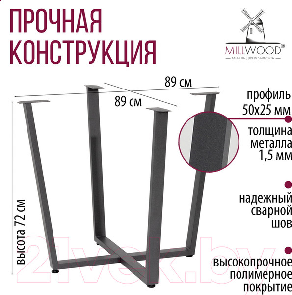 Изображение товара Подстолье Millwood Орлеан D100 разборное (графит)