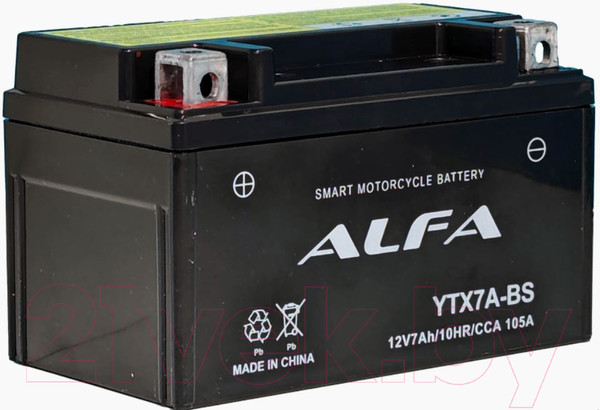 Изображение товара Мотоаккумулятор ALFA battery YTX7A-BS / EB7-3