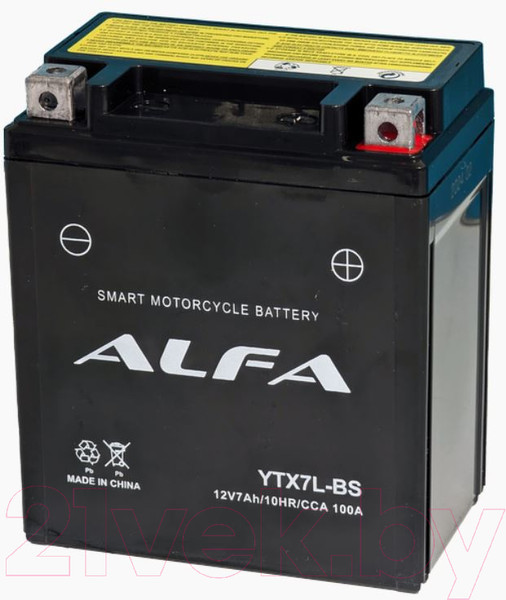 Изображение товара Мотоаккумулятор ALFA battery YTX7L-BS / EB7B-4-1