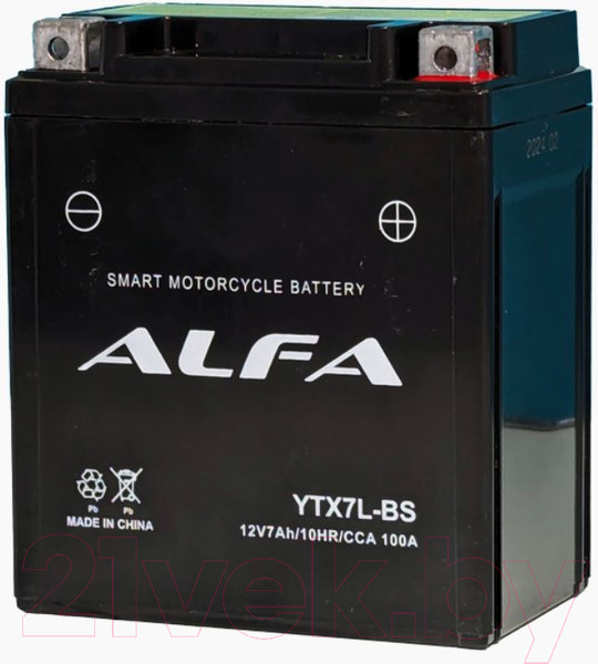 Изображение товара Мотоаккумулятор ALFA battery YTX7L-BS / EB7B-4-1